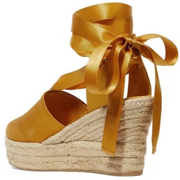 TORY BURCH Elisa 90mm Wedge Espadrille, Golden - Picture 3 of 4